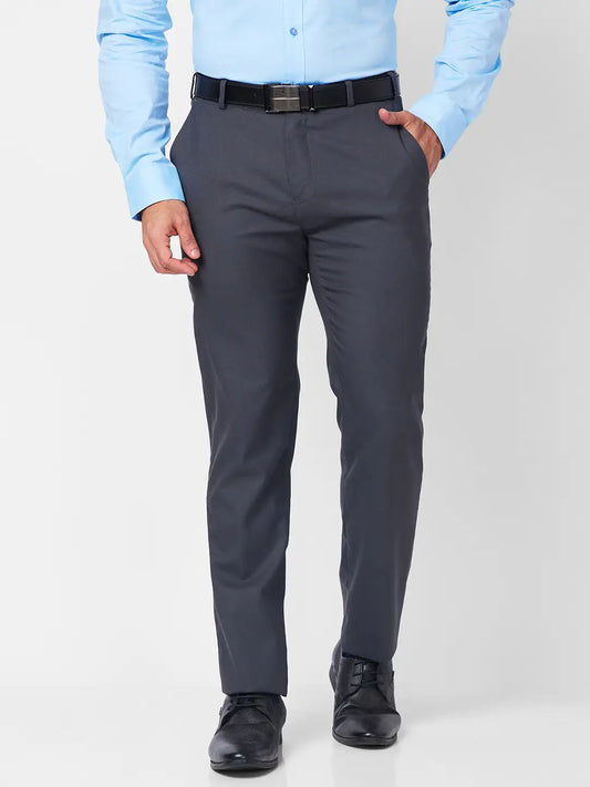 Raymond Men Khaki Structure Slim Fit Polyester Blend Trouser