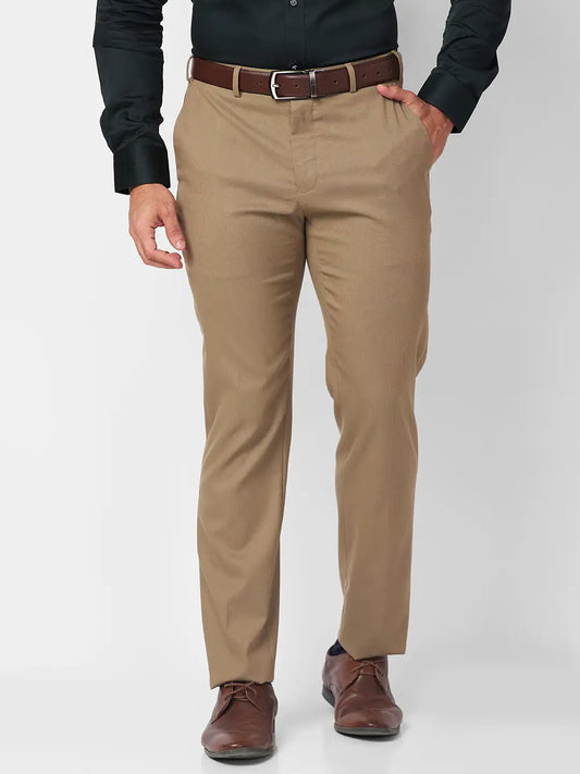 Raymond Men Black Structure Slim Fit Polyester Blend Trouser