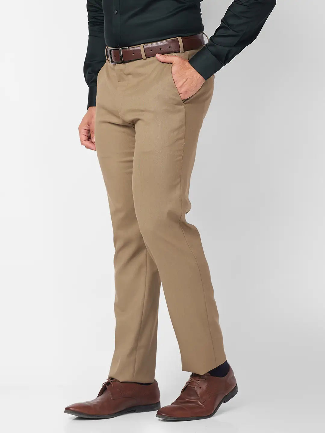 Raymond Men Black Structure Slim Fit Polyester Blend Trouser