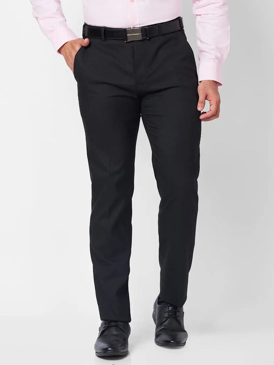 Raymond Men Brown Structure Slim Fit Polyester Blend Trouser