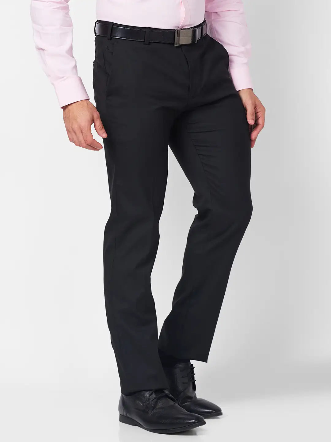 Raymond Men Brown Structure Slim Fit Polyester Blend Trouser