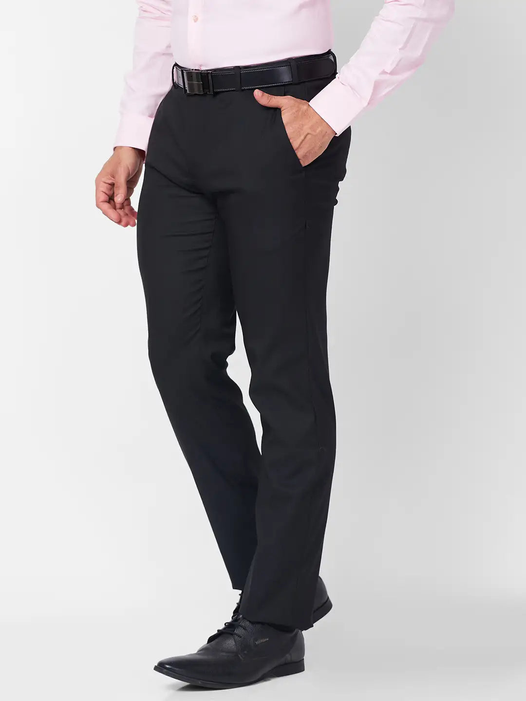 Raymond Men Brown Structure Slim Fit Polyester Blend Trouser