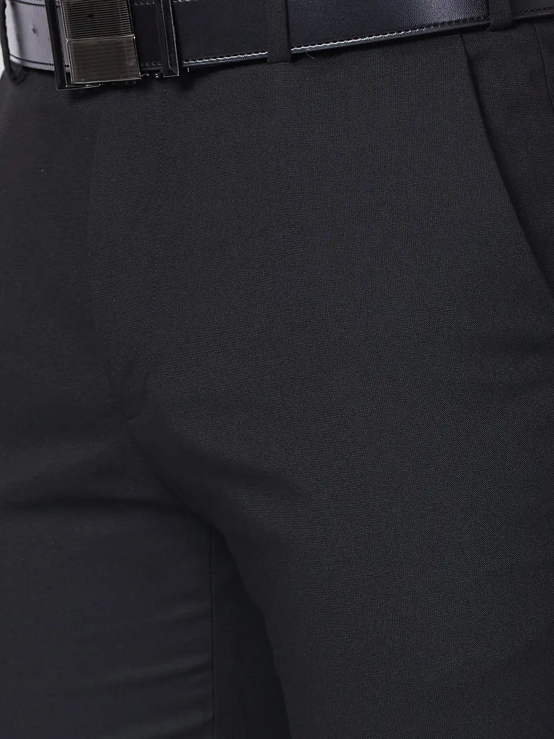 Raymond Men Brown Structure Slim Fit Polyester Blend Trouser