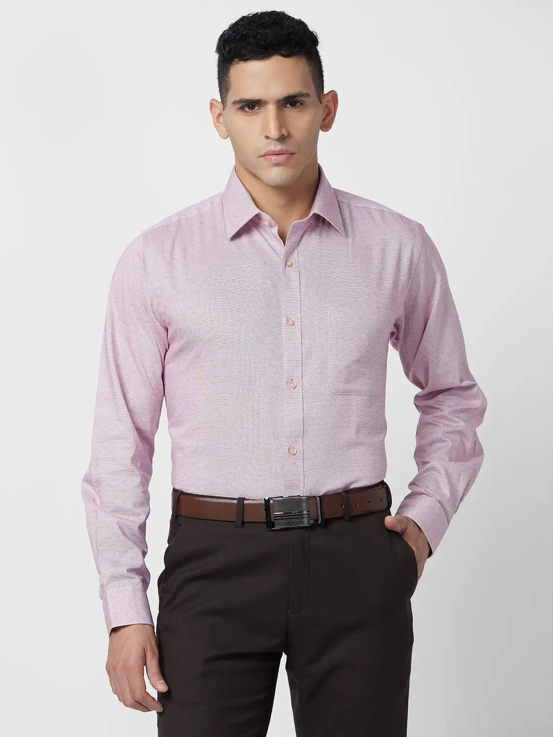 Raymond Men Grey Checks Slim Fit Polyester Blend Trouser