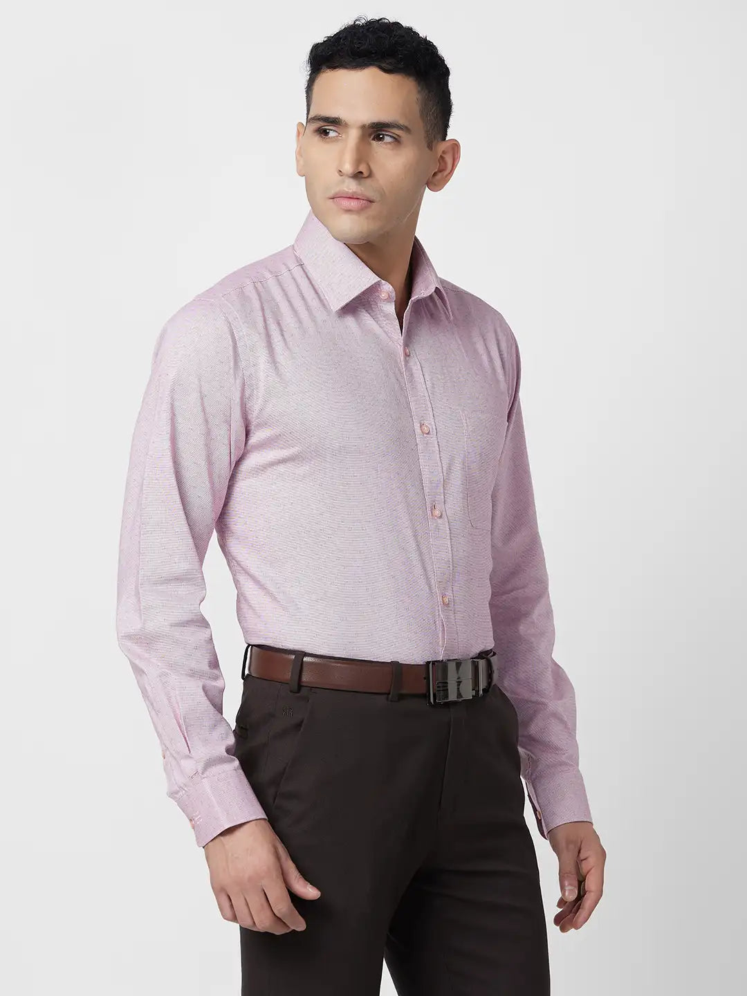 Raymond Men Grey Checks Slim Fit Polyester Blend Trouser