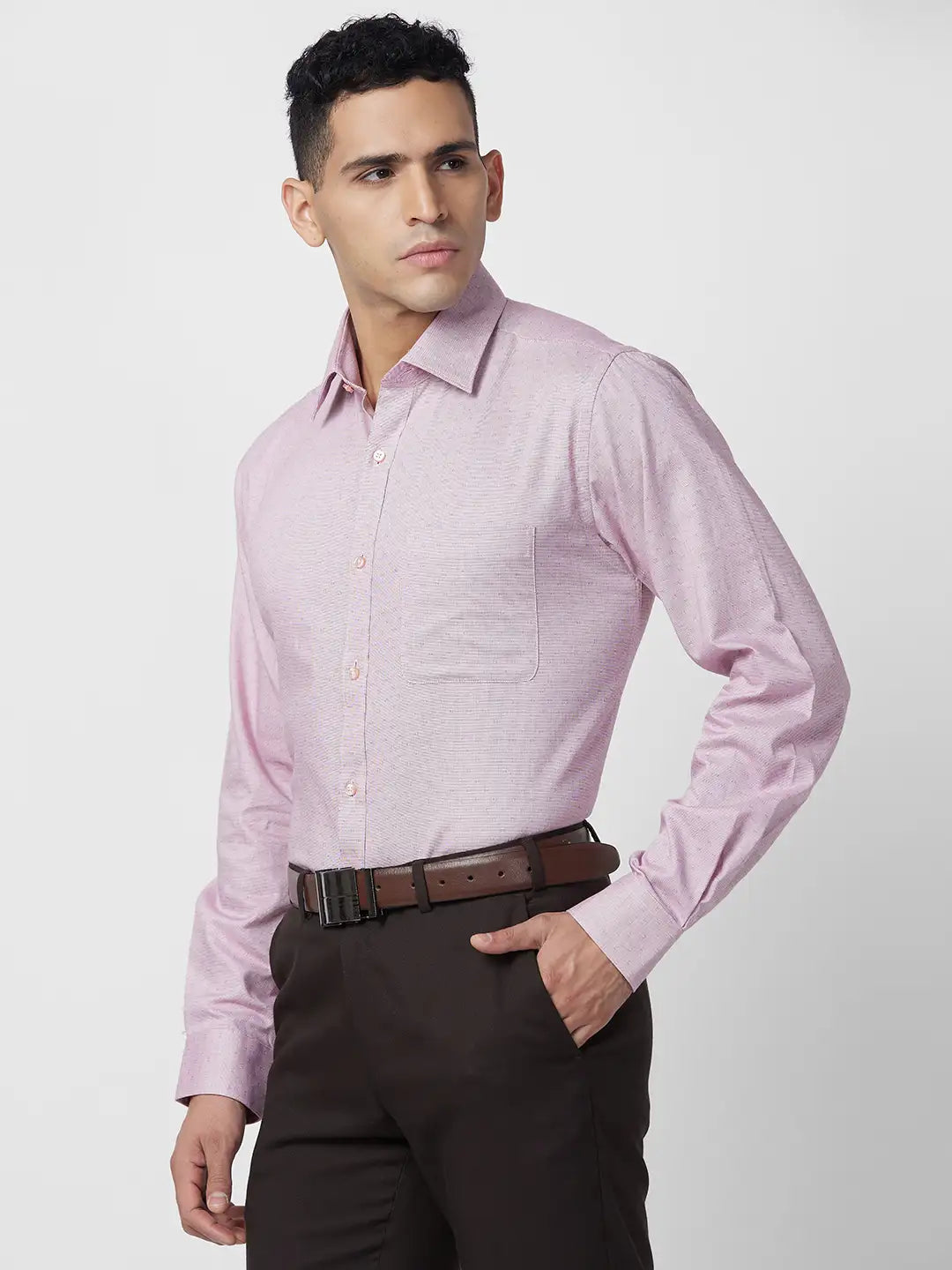 Raymond Men Grey Checks Slim Fit Polyester Blend Trouser