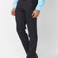 Raymond Men Black Checks Slim Fit Polyester Blend Trouser