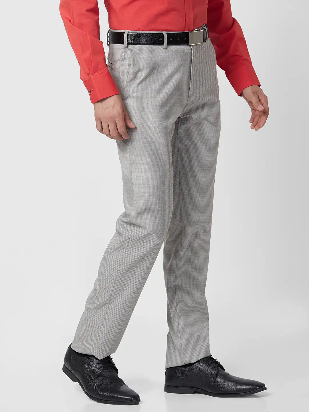 Raymond Men Blue Structure Slim Fit Polyester Blend Trouser