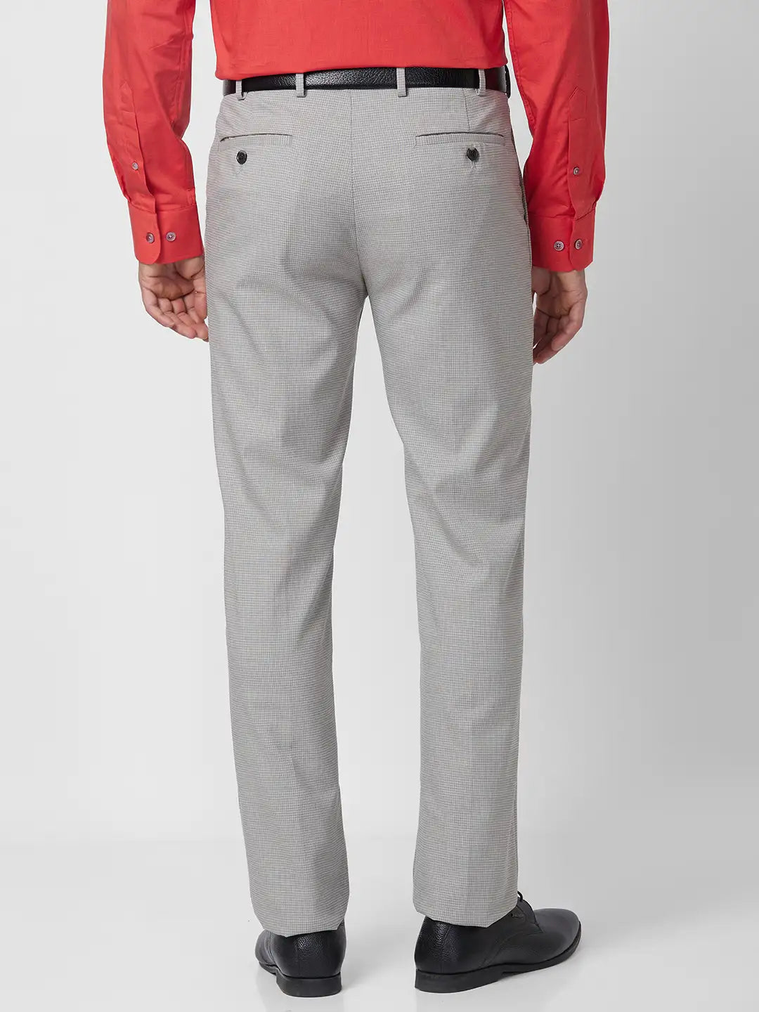 Raymond Men Blue Structure Slim Fit Polyester Blend Trouser