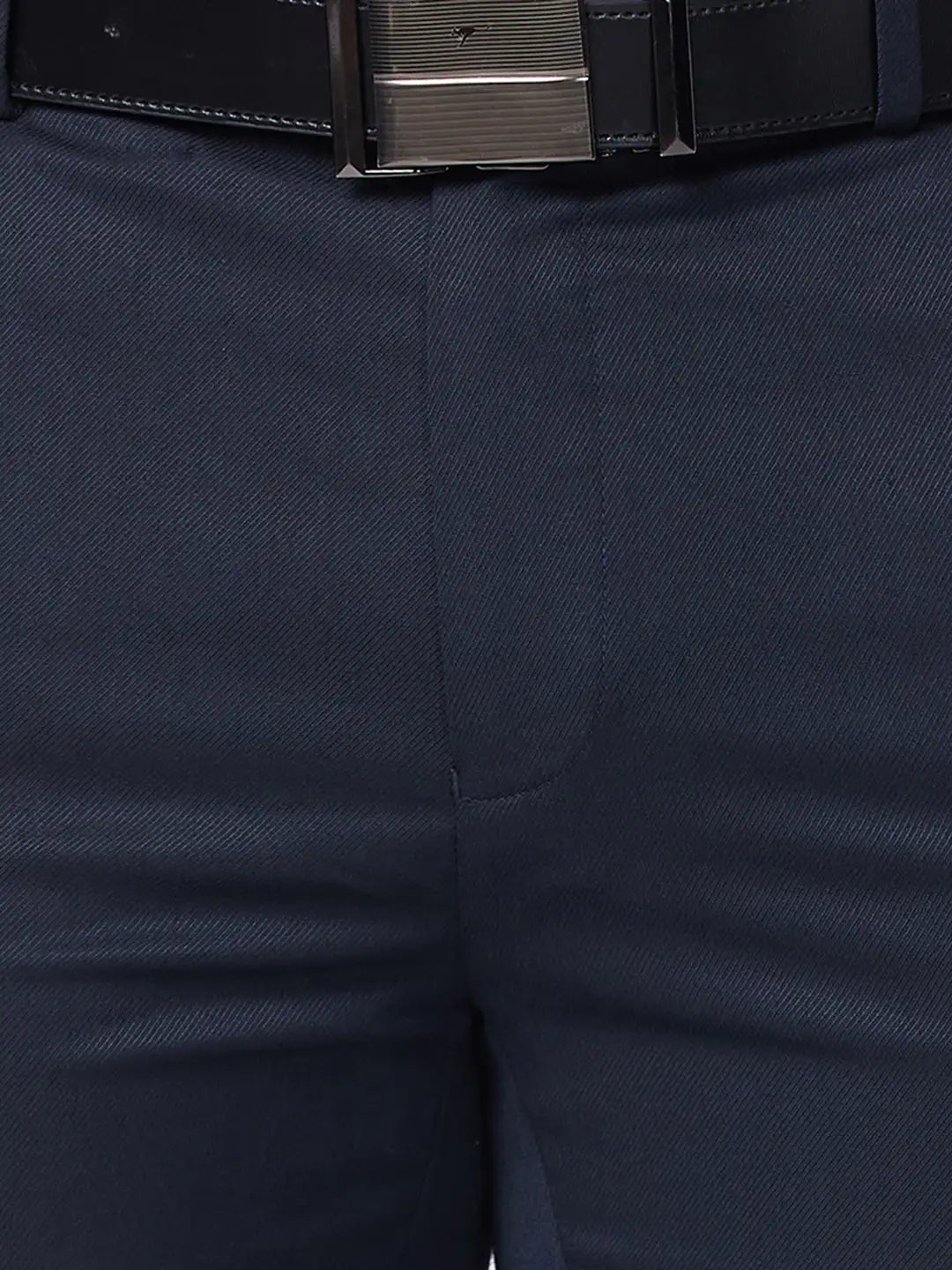Raymond Men Black Structure Slim Fit Polyester Blend Trouser