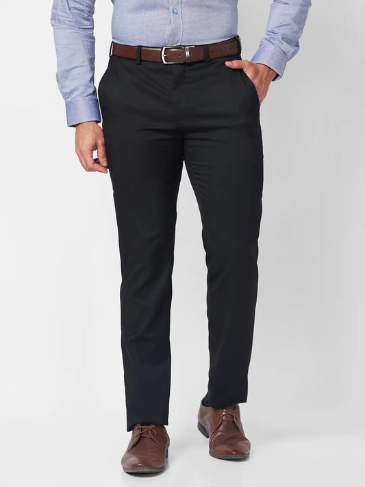 Raymond Men Brown Structure Slim Fit Polyester Blend Trouser