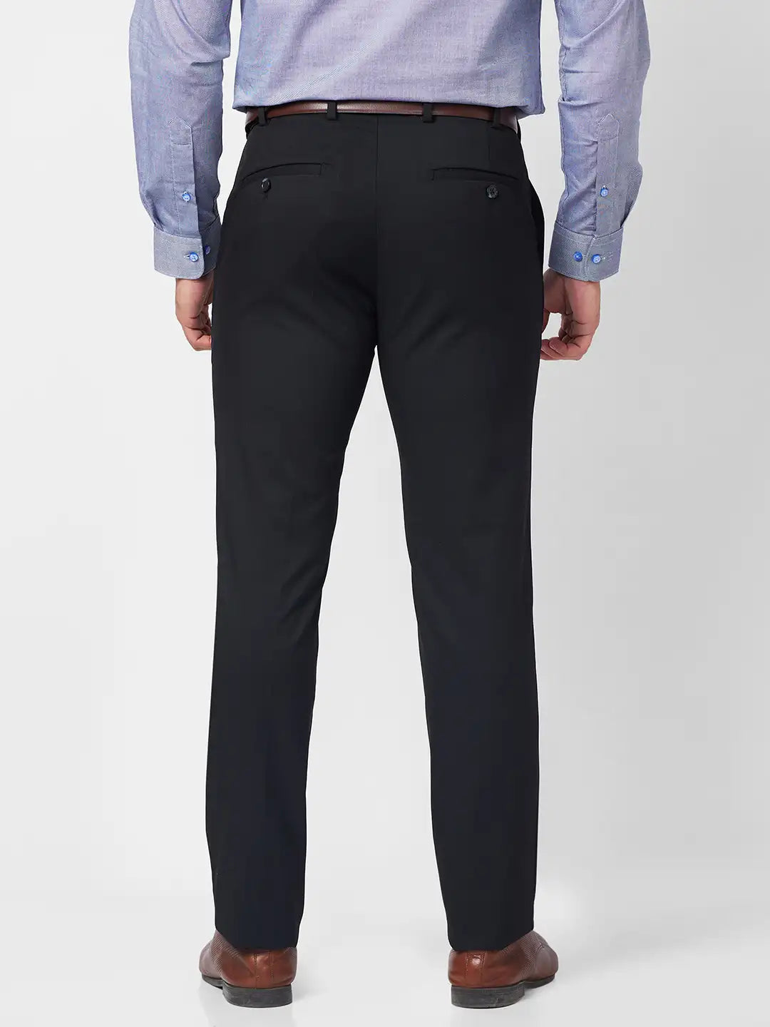 Raymond Men Brown Structure Slim Fit Polyester Blend Trouser