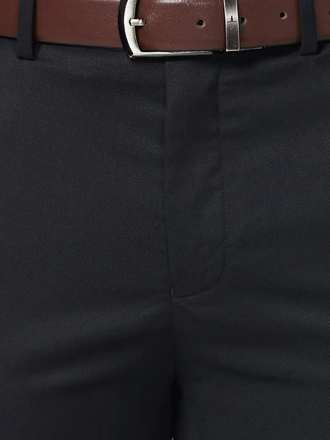 Raymond Men Brown Structure Slim Fit Polyester Blend Trouser