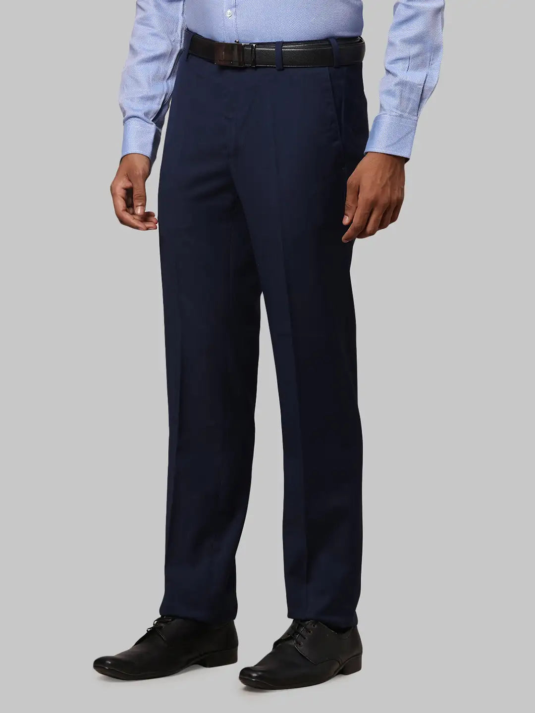 Men Regular Fit Blue Trouser