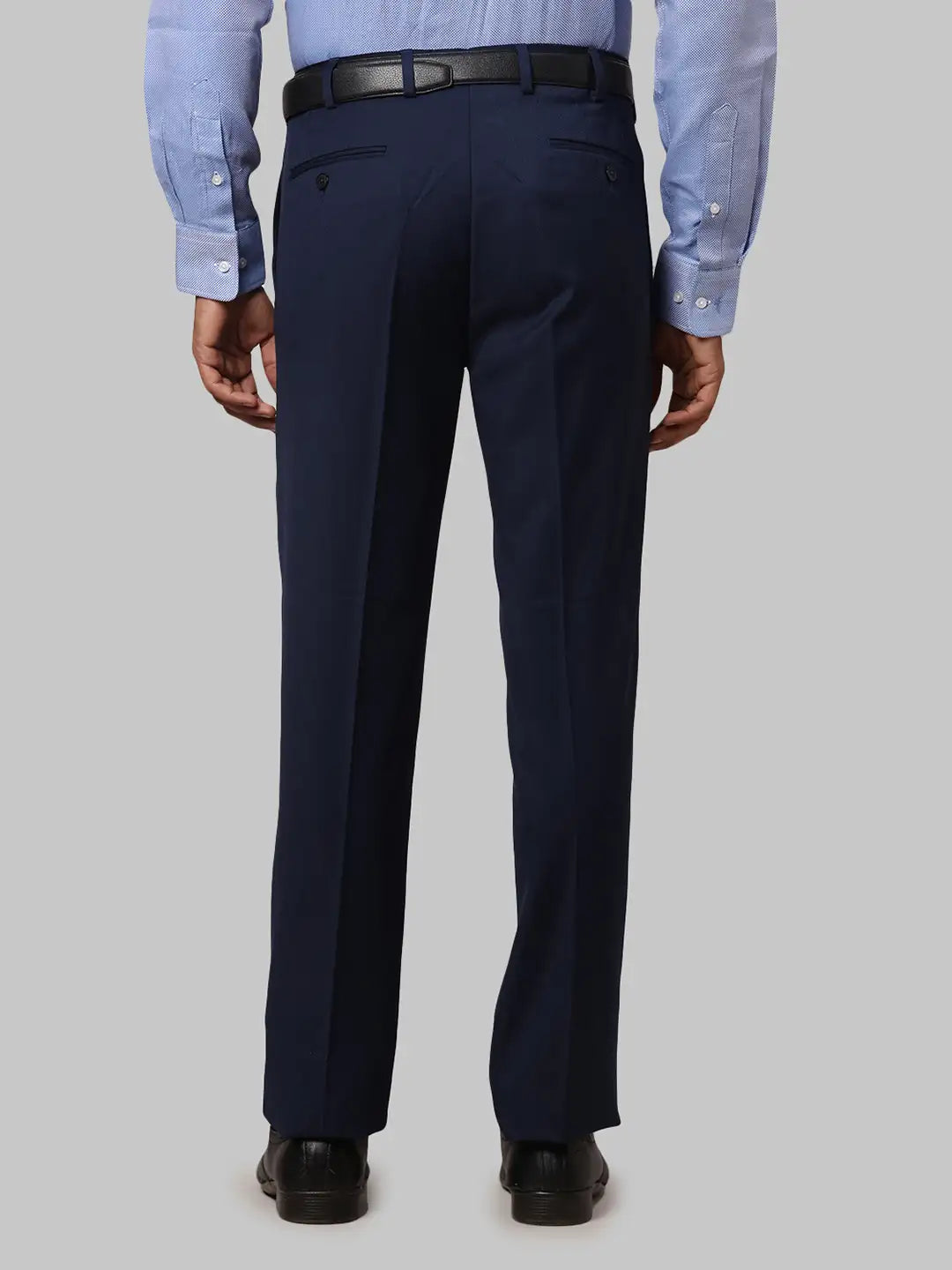 Men Regular Fit Blue Trouser