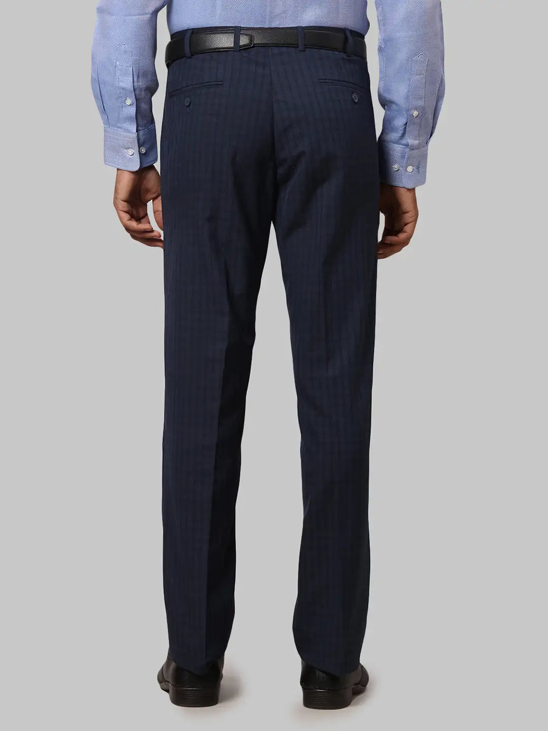 Men Regular Fit Blue Trouser