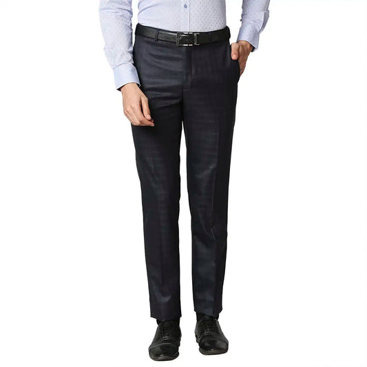 Men Contemporary Fit Dark Blue Trouser