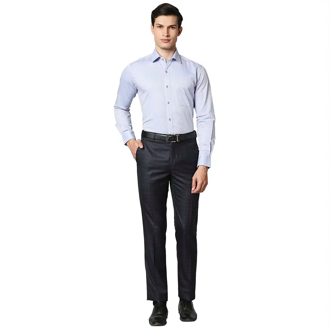 Men Contemporary Fit Dark Blue Trouser