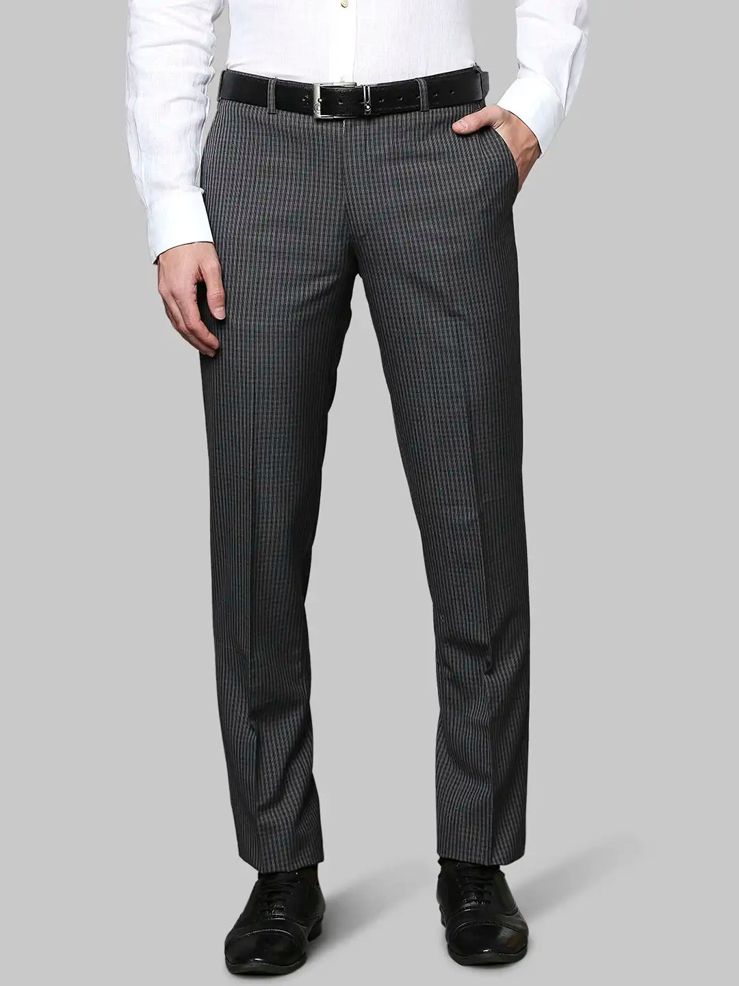 Men Contemporary Fit Dark Brown Trouser