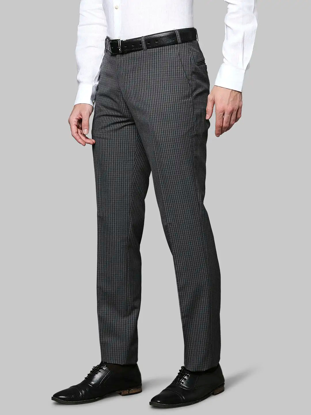 Men Contemporary Fit Dark Brown Trouser