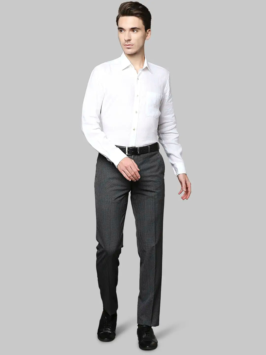 Men Contemporary Fit Dark Brown Trouser