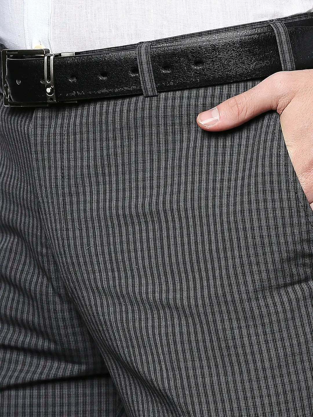 Men Contemporary Fit Dark Brown Trouser