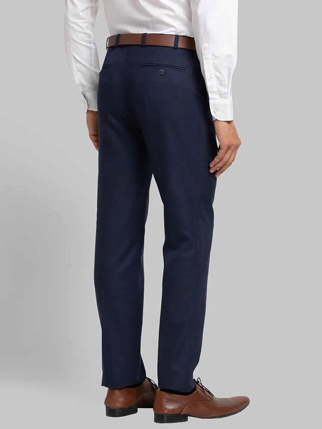 Men Regular Fit Grey Trouser