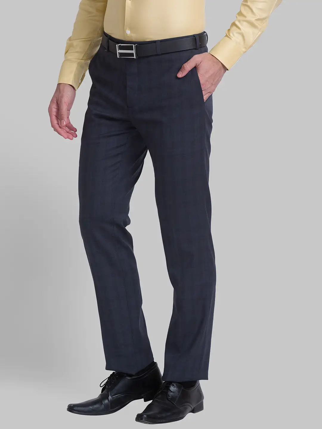 Men Regular Fit Blue Chinos & Trouser