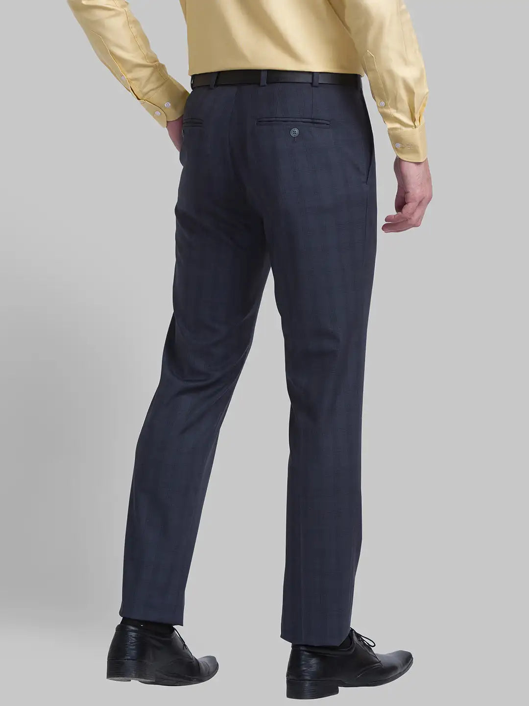 Men Regular Fit Blue Chinos & Trouser