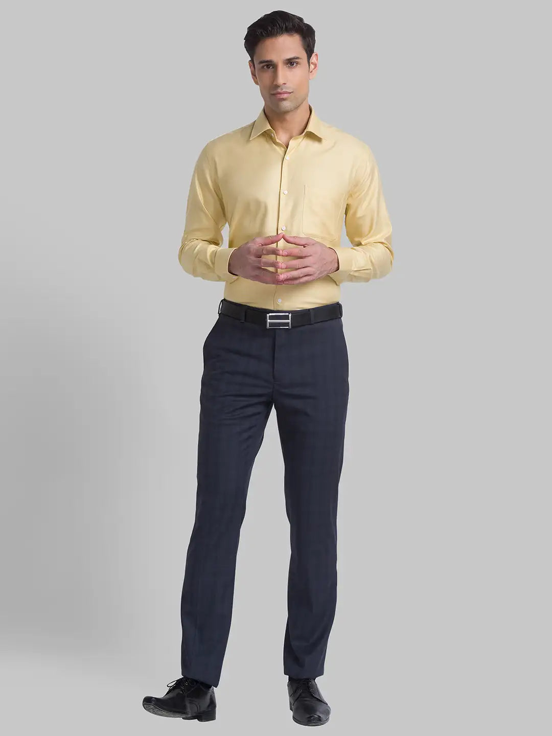 Men Regular Fit Blue Chinos & Trouser