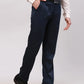 Men Blue Contemporary Fit Checks Terelyne Blend Trouser