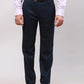 Men Blue Contemporary Fit Solid Polyester Blend Trouser