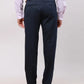 Men Blue Contemporary Fit Solid Polyester Blend Trouser