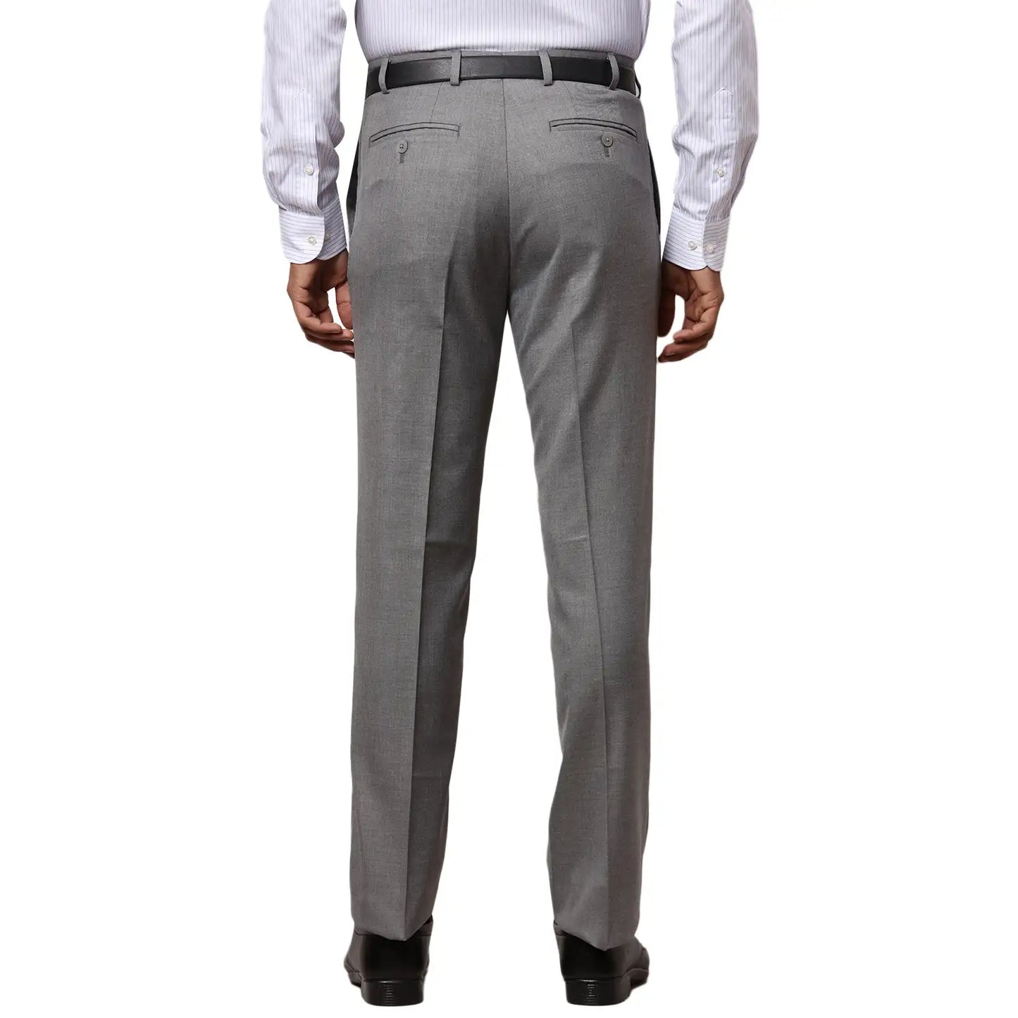 Men Blue Contemporary Fit Checks Polyester Blend   Trouser