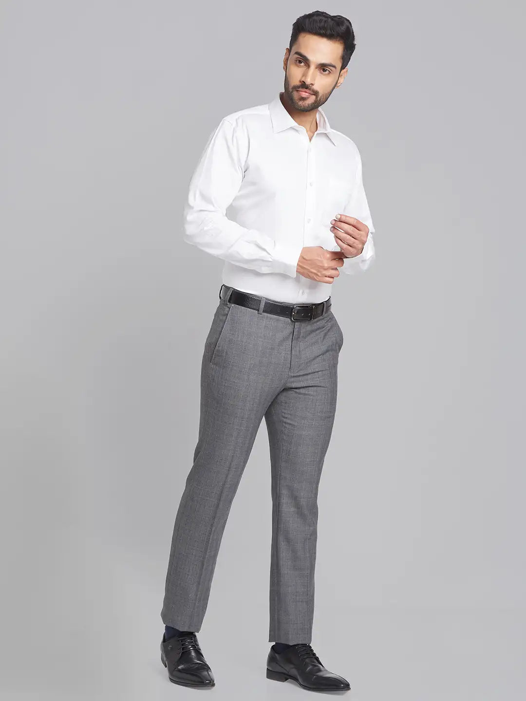 Men Contemporary Fit Khaki Trouser