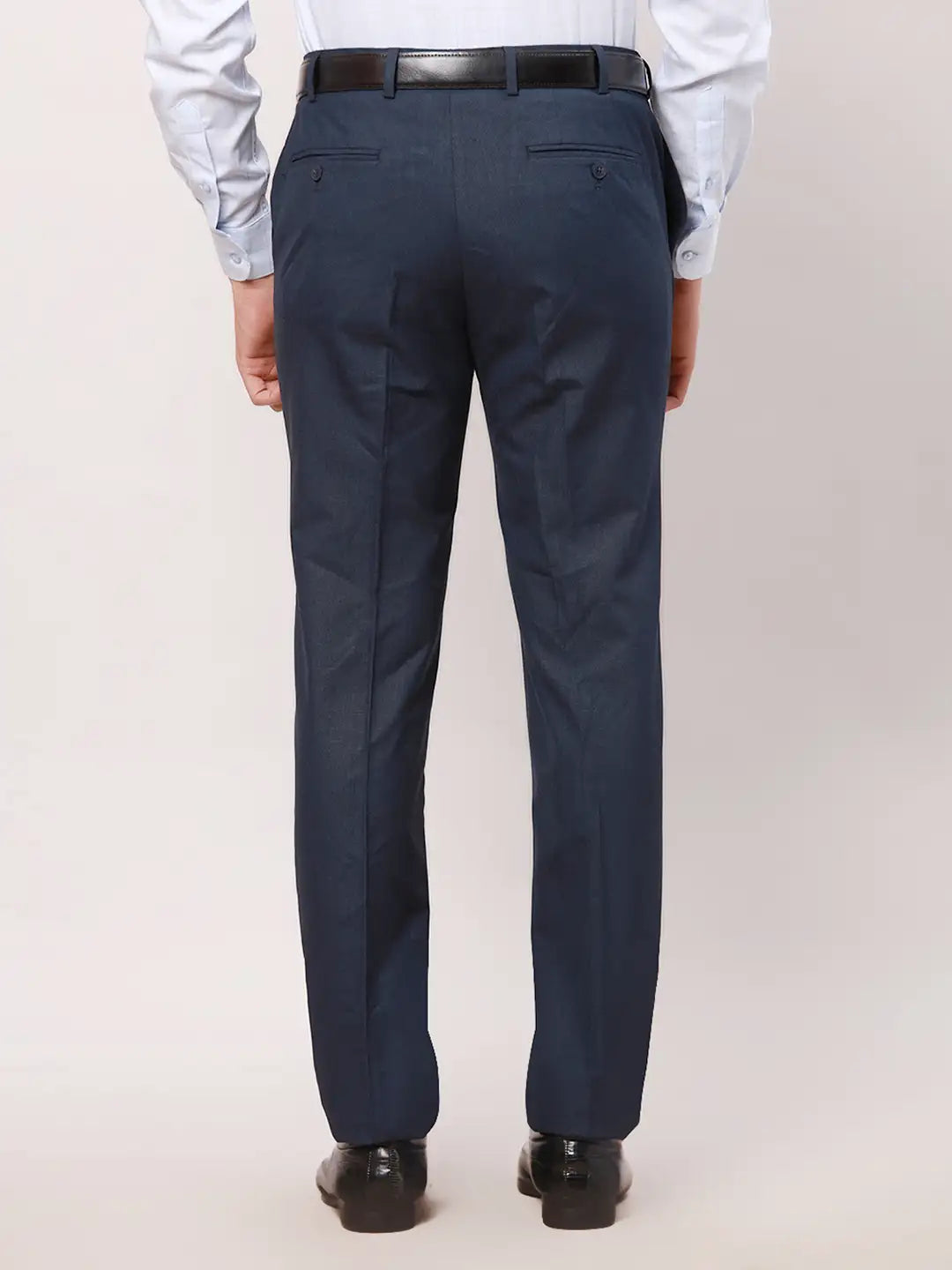 Raymond Men Grey Checks Slim Fit Polyester Blend Trouser