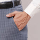 Raymond Men Grey Checks Slim Fit Polyester Blend Trouser