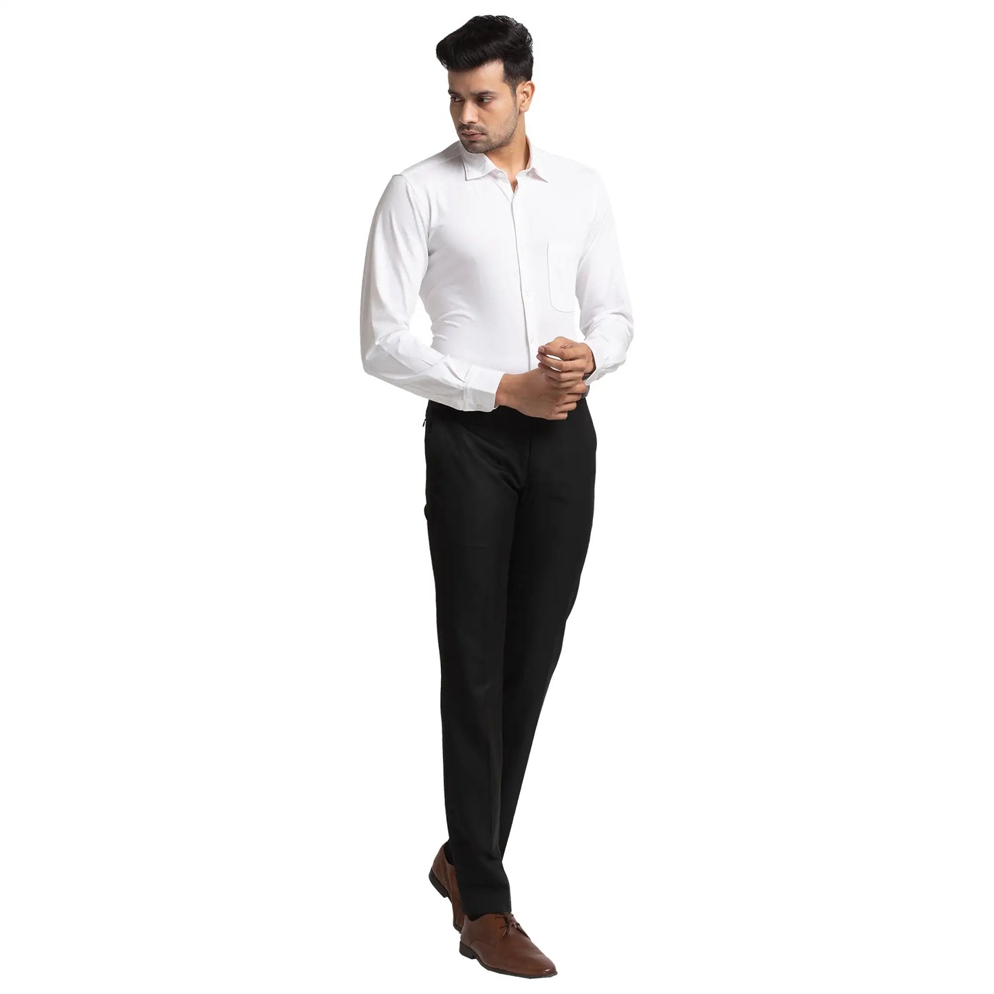 Men Contemporary Fit Blue Trouser