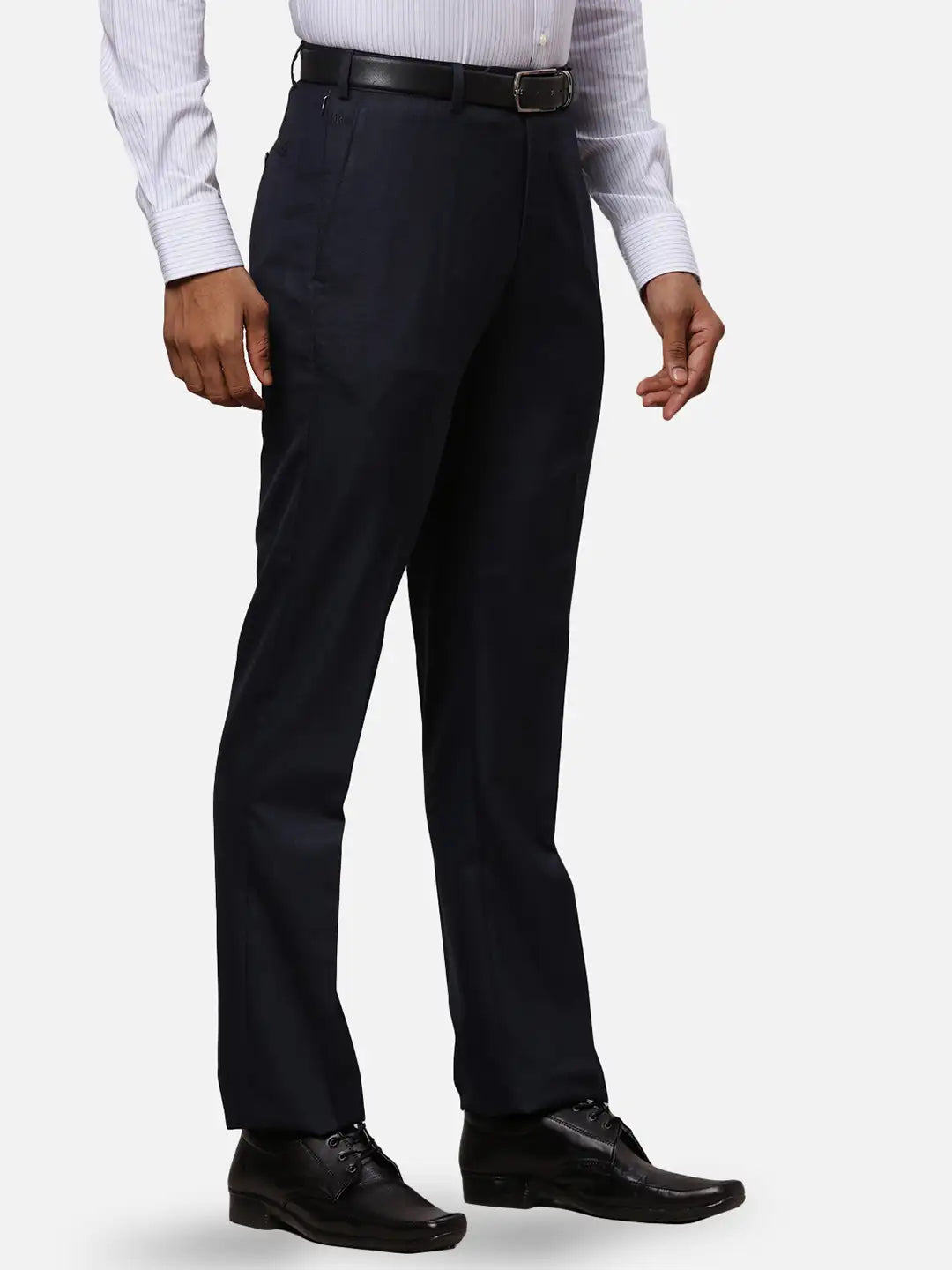 Raymond Men Green Solid Contemporary Fit Polyester Blend Trouser