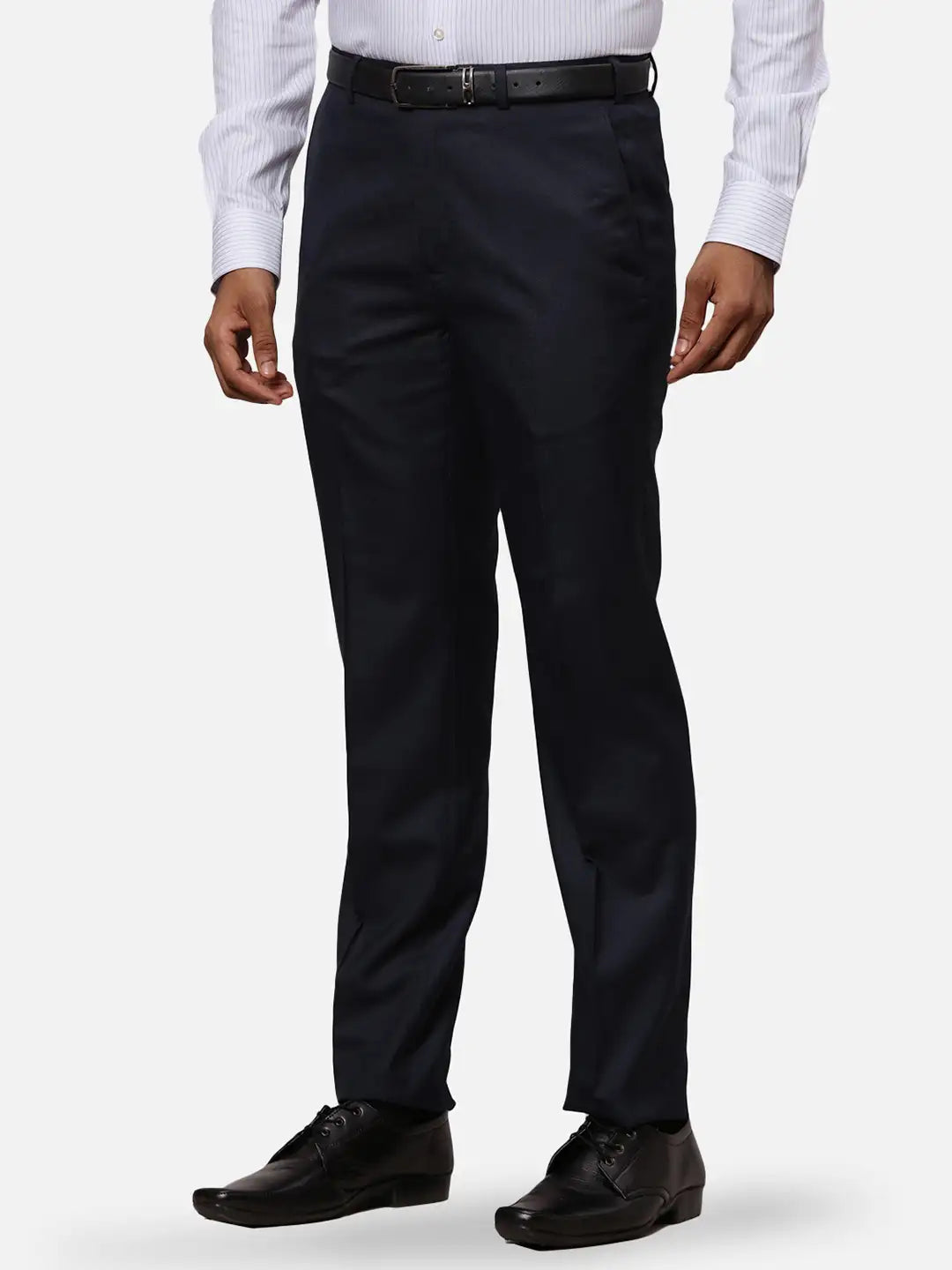Raymond Men Green Solid Contemporary Fit Polyester Blend Trouser