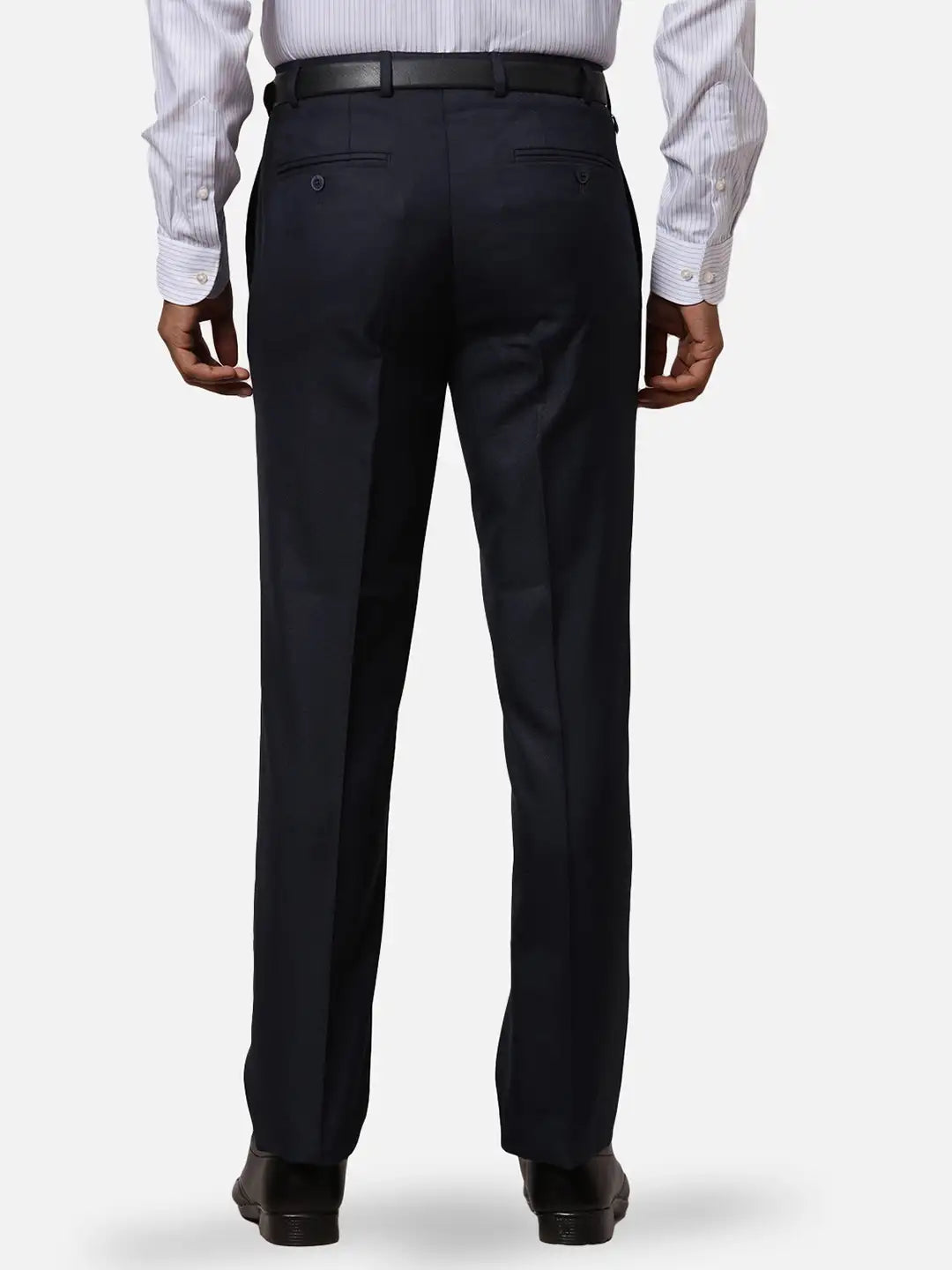Raymond Men Green Solid Contemporary Fit Polyester Blend Trouser