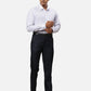 Raymond Men Green Solid Contemporary Fit Polyester Blend Trouser