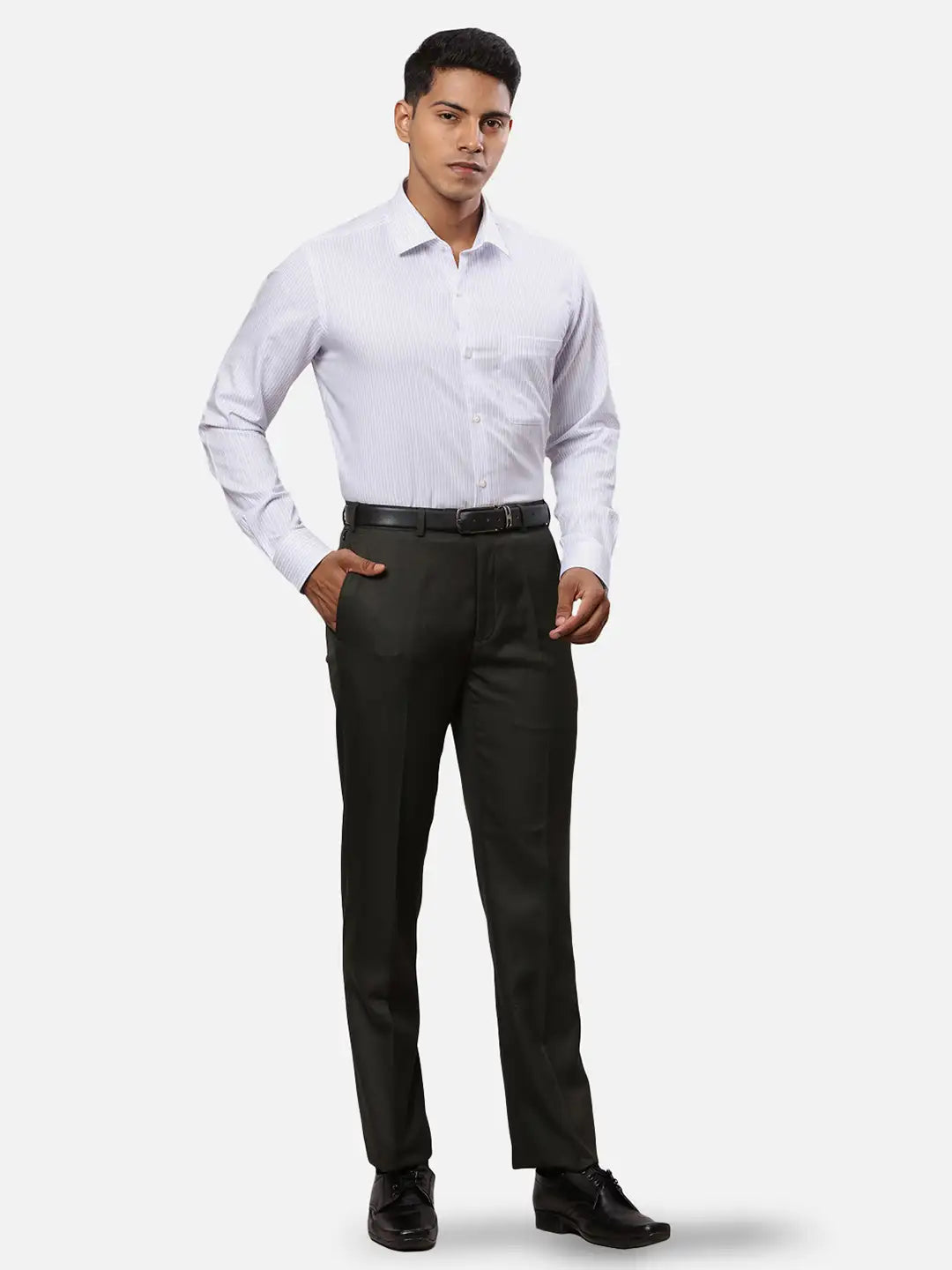 Raymond Men Brown Solid Contemporary Fit Wool Blend Polo Neck Sweater