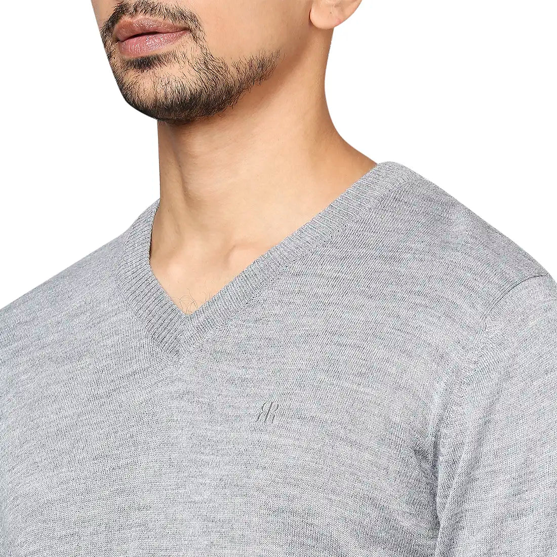 Men Regular Fit Grey Sweater