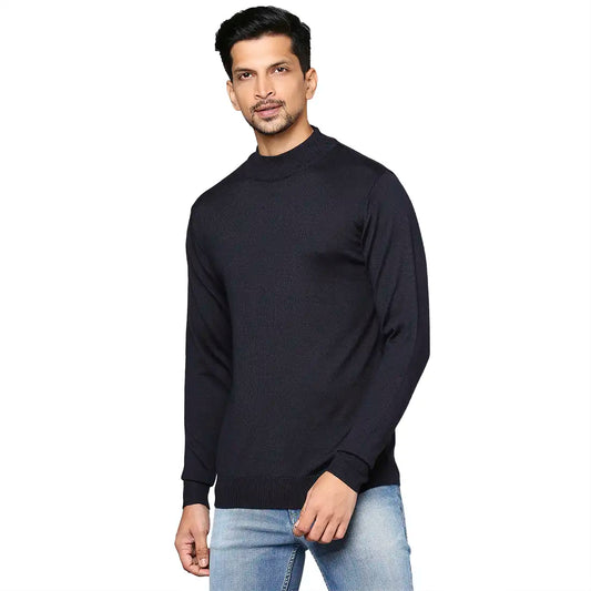 Men Regular Fit Grey Sweater