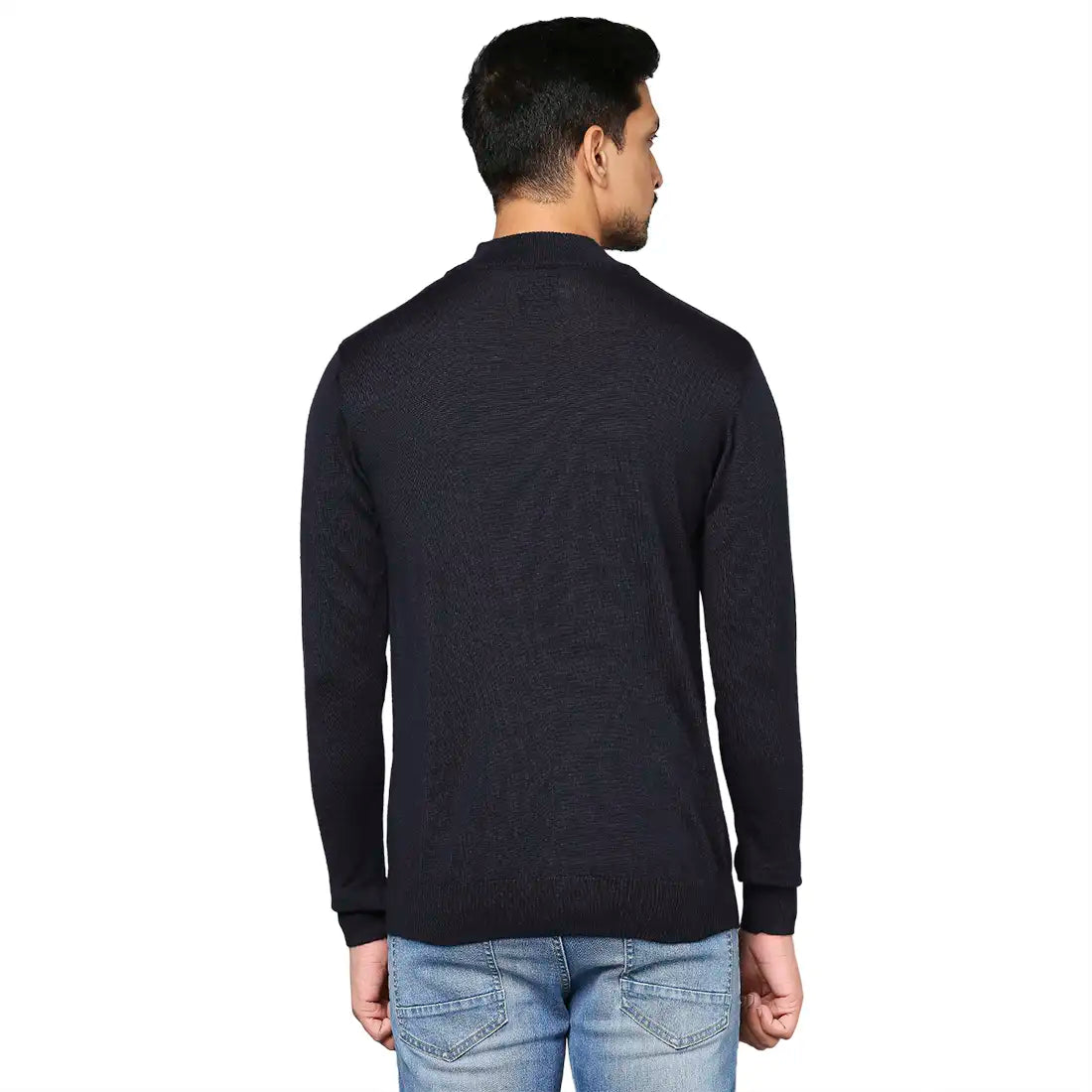 Men Regular Fit Grey Sweater
