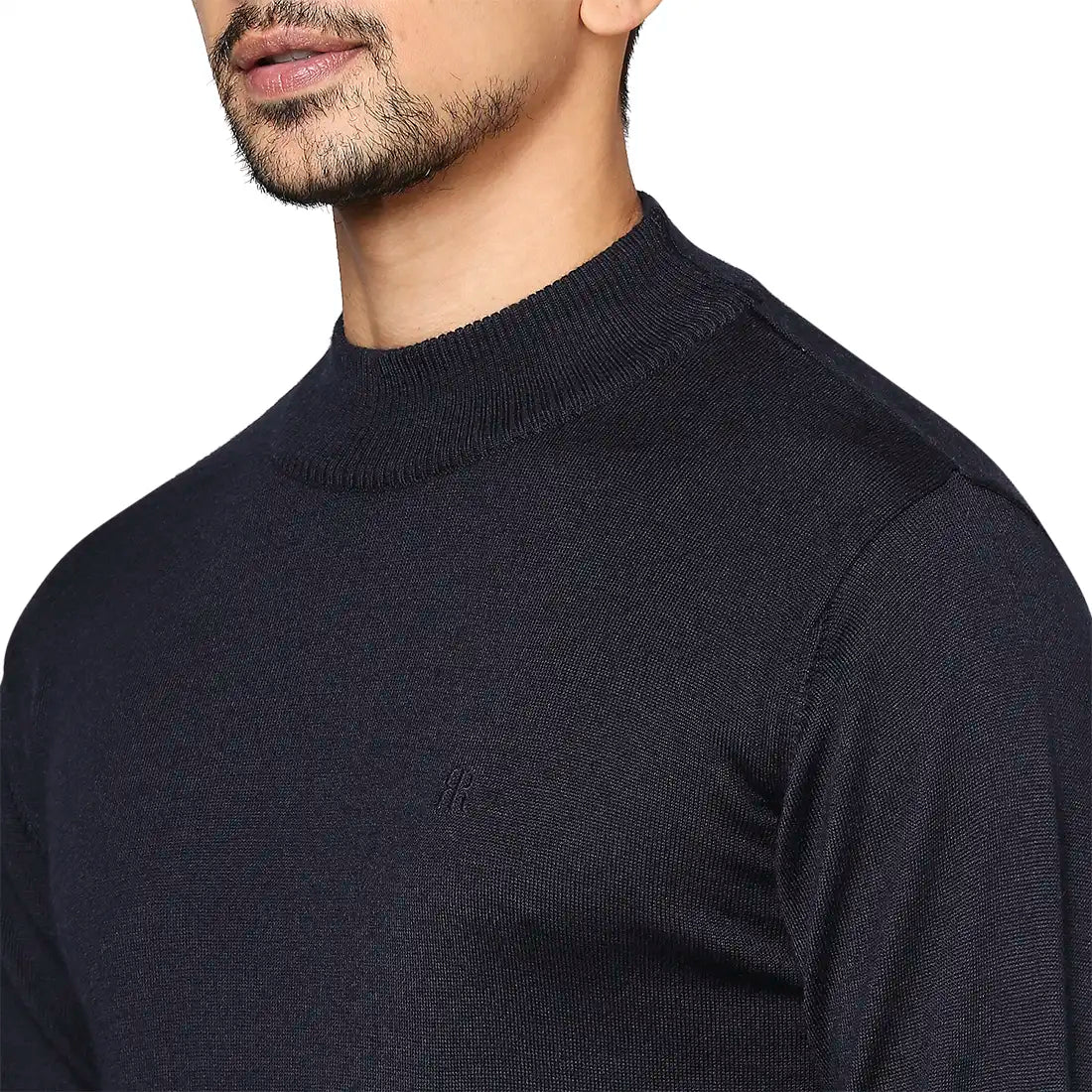 Men Regular Fit Grey Sweater
