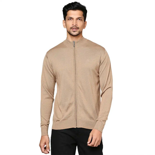Men Regular Fit Grey Sweater