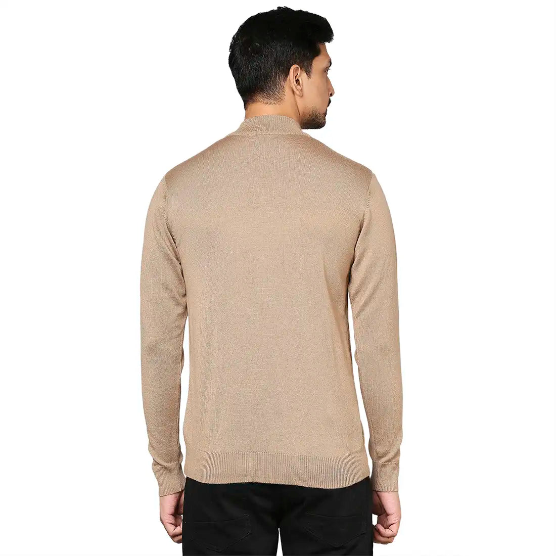 Men Regular Fit Grey Sweater