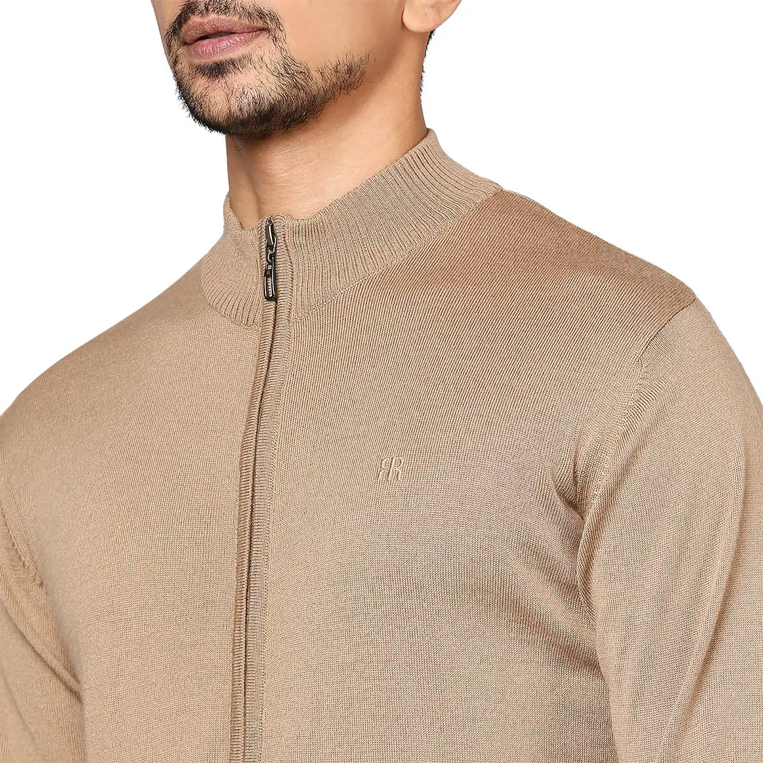 Men Regular Fit Grey Sweater